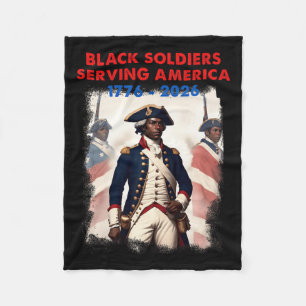 African American Patriot Revolutionary War Soldier Fleece Blanket