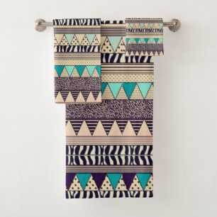 African American Pattern Bath Towel Set