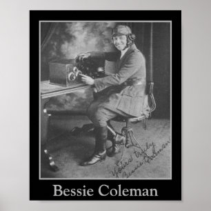 African-American Pilot Bessie Coleman Portrait Poster