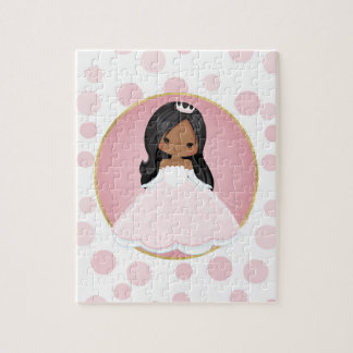 African American Pink Princess Jigsaw Puzzle