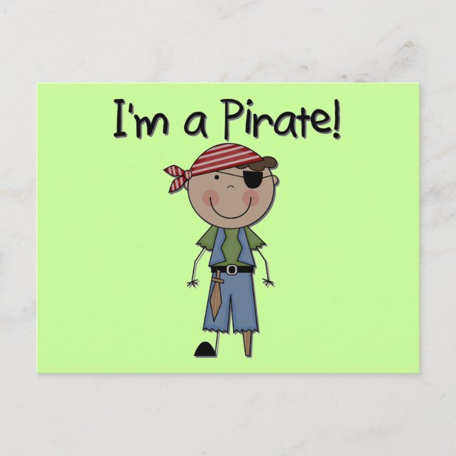 African American Pirate Boy T shirts and Gifts Postcard (Front)