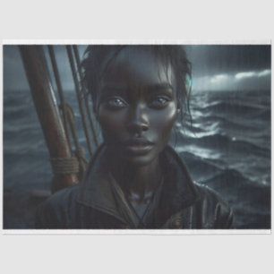 African American Pirate On a Wild Ocean Decoupage Tissue Paper