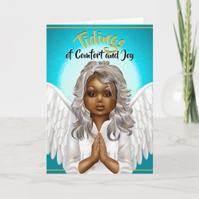 African American Praying Angel Card (Front)