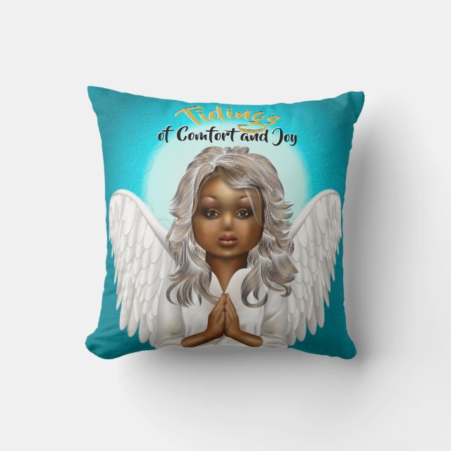 African American Praying Angel Cushion (Front)