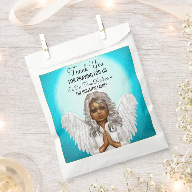 African American Praying Angel Favour Bag (Clipped)