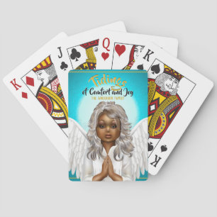African American Praying Angel Playing Cards