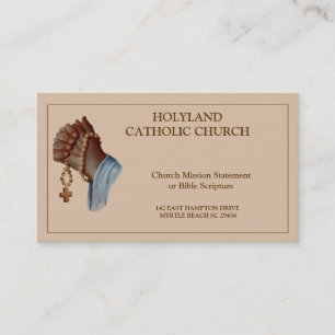 African American Praying Hands Catholic church   Business Card