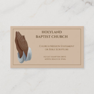 African American Praying Hands Church   Business Card