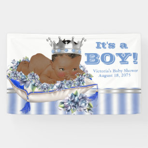 African American Prince Baby Shower Banner