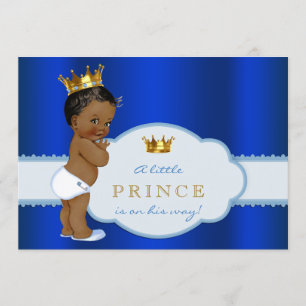 African American Prince Baby Shower Invitation