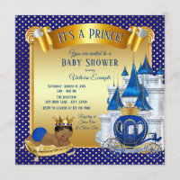 African American Prince Baby Shower Invitations
