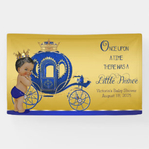 African American Prince Carriage Boy Baby Shower Banner