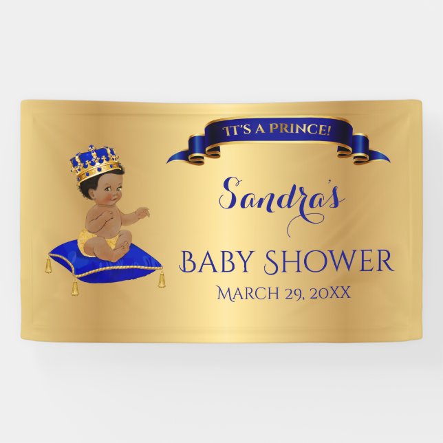 African American Prince Royal Blue Gold Banner (Horizontal)