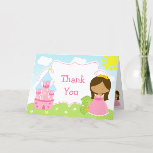 African American Princess and Dragon Thank You Card