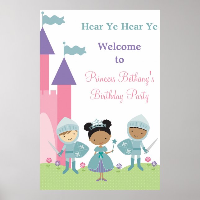 African American Princess and Knight Poster (Front)
