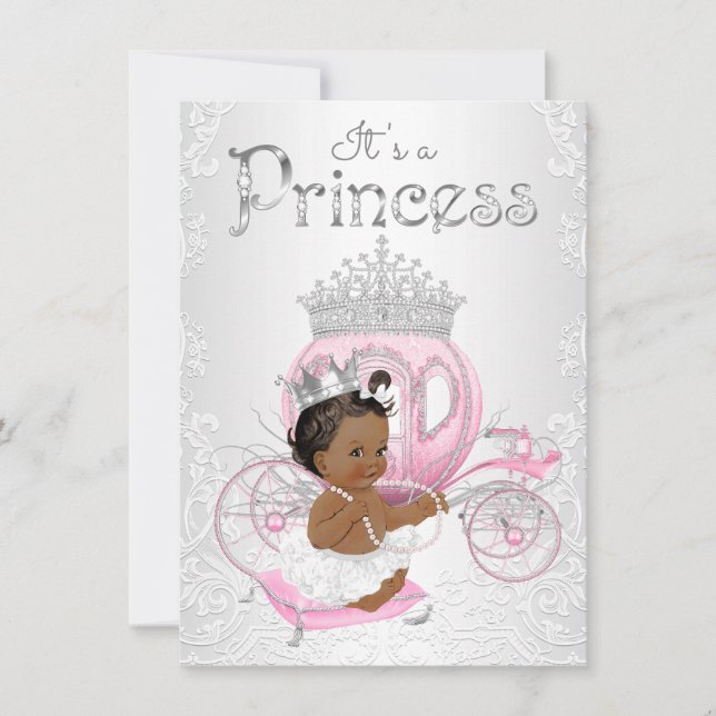 African American Princess Baby Shower Invitation (Front)