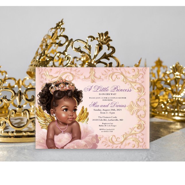 African American Princess Baby Shower Invitation (Creator Uploaded)