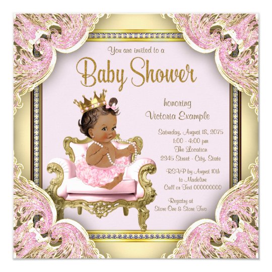 princess theme baby shower invitations