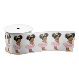 African American Princess Baby Shower Ribbon Satin Ribbon
