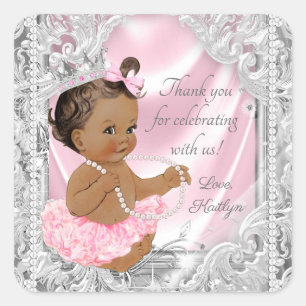 African American Princess Baby Shower Stickers