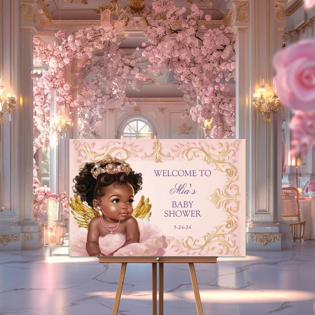 African American Princess Baby Shower Welcome Sign (Creator Uploaded)