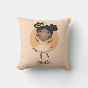 African American Princess Ballerina with Bow Cushion