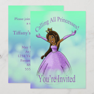 African American Princess Birthday Invitation