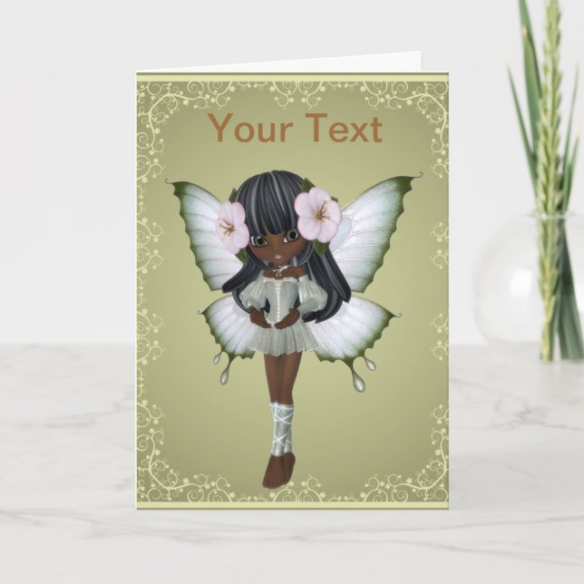African American Princess Butterfly Greeting Card (Front)