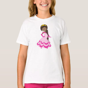 African American Princess, Crown, Gown, Pink Dress T-Shirt