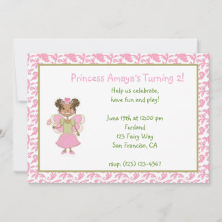 African American Princess Fairy Invitation