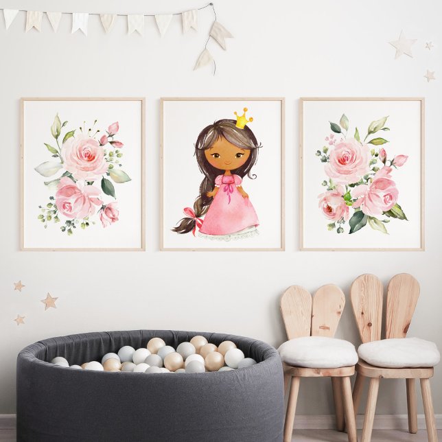 African American Princess, Flowers, Girl Nursery (Creator Uploaded)