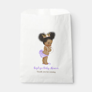 African American Purple Princess Baby Shower Favour Bag