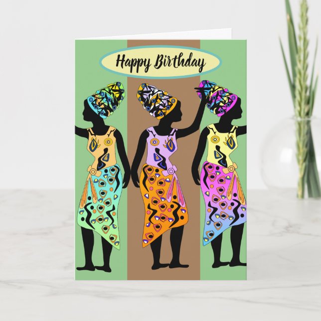 African American Queen Art Birthday Card (Front)