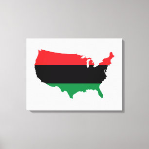 African American _ Red, Black & Green Colours Canvas Print