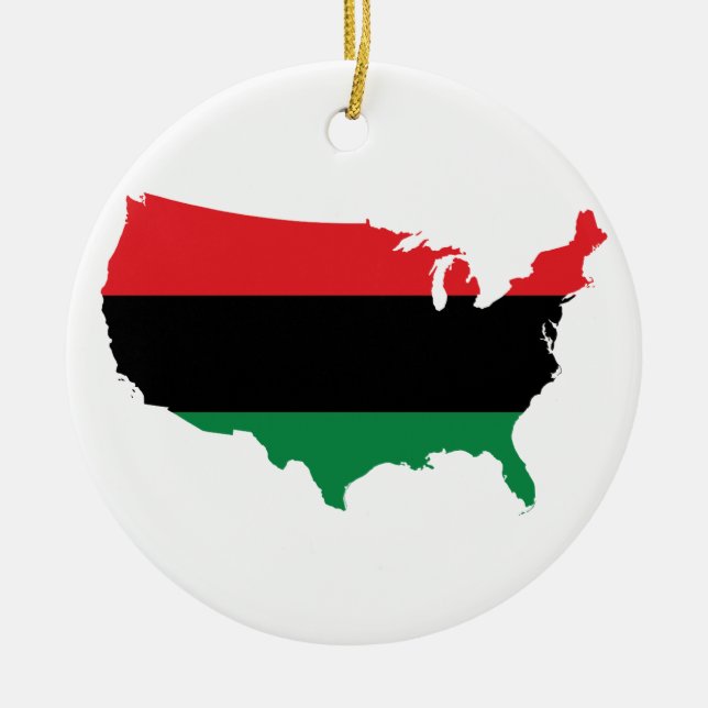 African American _ Red, Black & Green Colours Ceramic Ornament (Front)