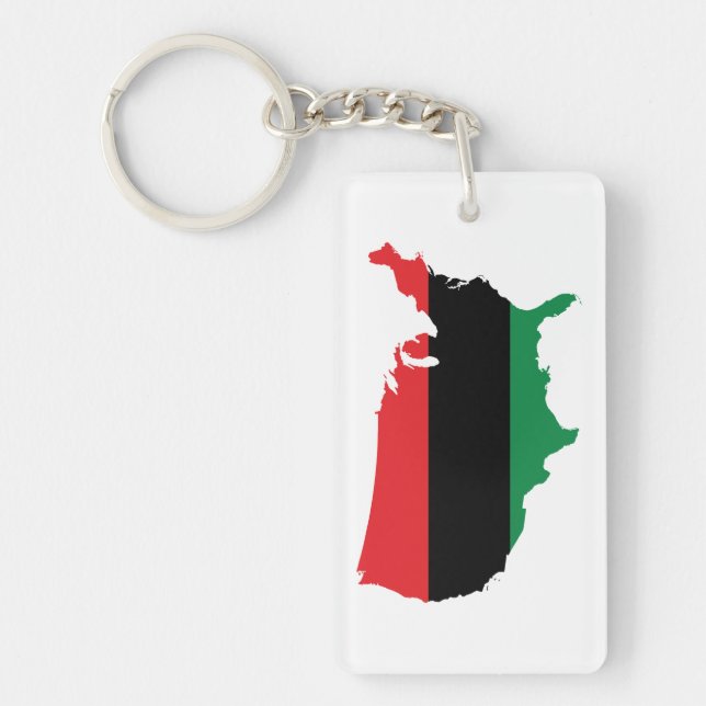 African American _ Red, Black & Green Colours Key Ring (Front)