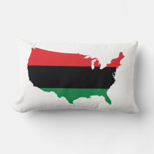 African American _ Red, Black & Green Colours Lumbar Cushion