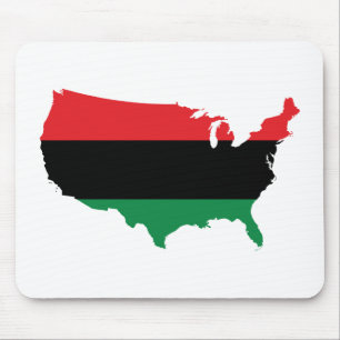 African American _ Red, Black & Green Colours Mouse Pad