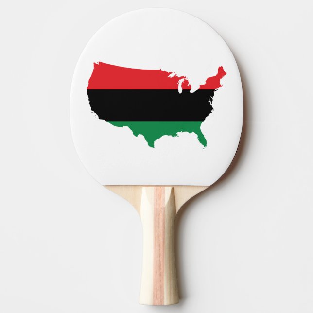 African American _ Red, Black & Green Colours Ping Pong Paddle (Front)