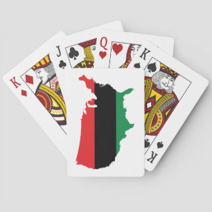 African American _ Red, Black & Green Colours Playing Cards