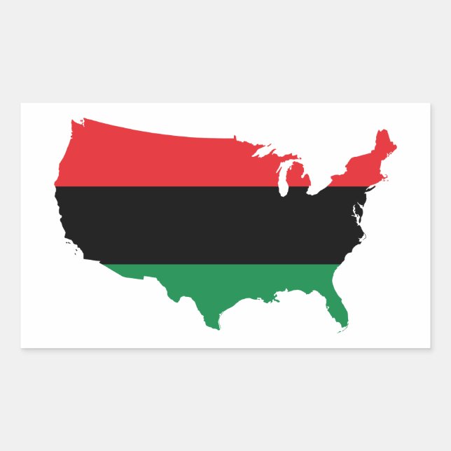 African American _ Red, Black & Green Colours Rectangular Sticker (Front)