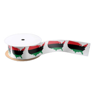 African American _ Red, Black & Green Colours Satin Ribbon