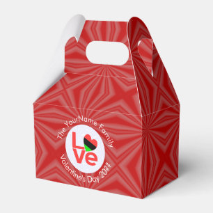 African American Red Letters LOVE Flag Personalise Favour Box