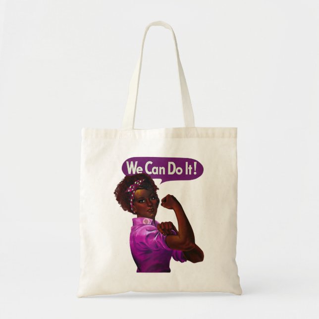 African American Rosie the Riveter Black History R Tote Bag (Front)