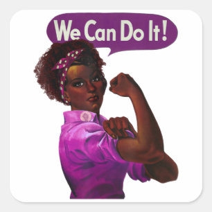 African American Rosie the Riveter Black History Square Sticker