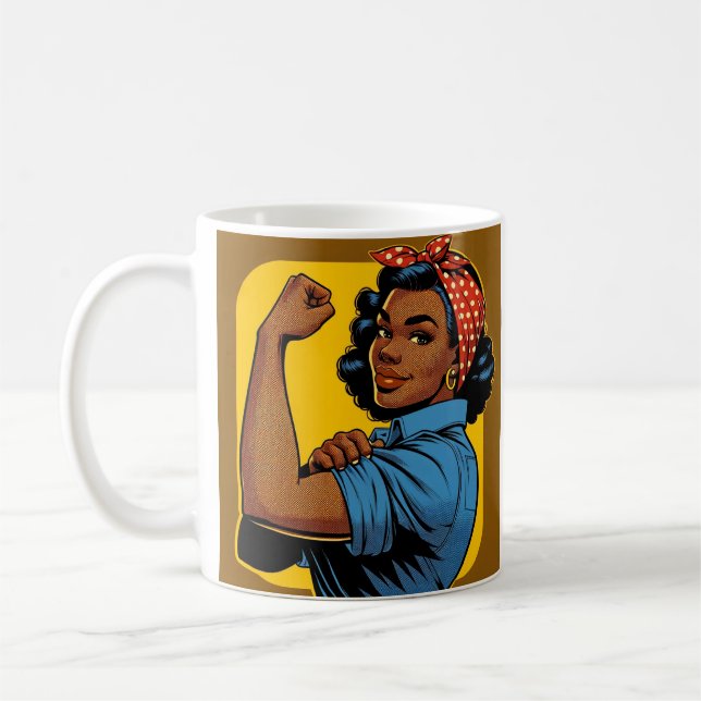 African American Rosie the Riveter Coffee Mug (Left)