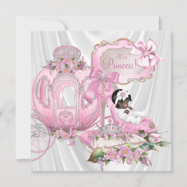 African American Royal Princess Baby Shower Invitation (Front)