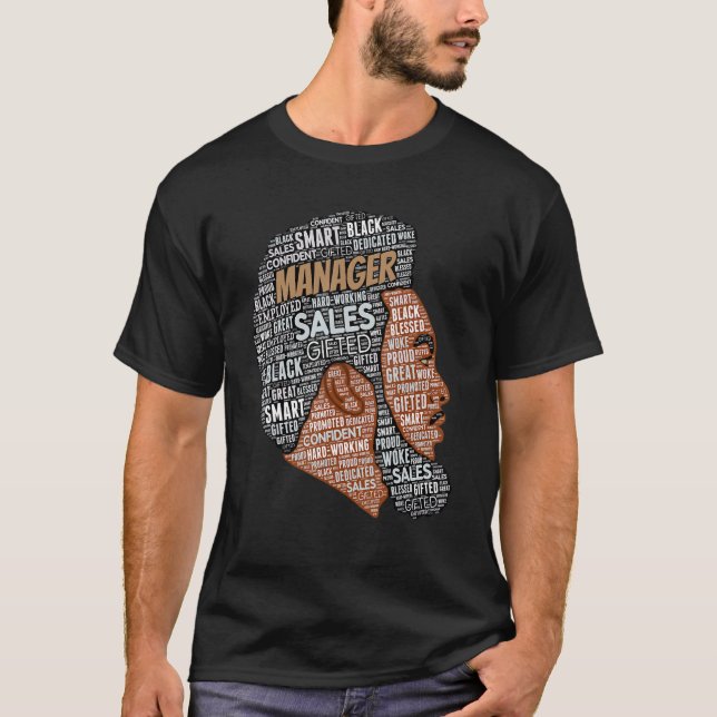 African American Sales Manager Black Man Afro T-Shirt (Front)