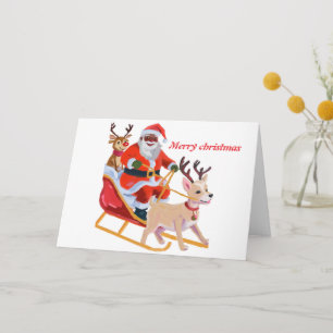African american santa and friends thank you card
