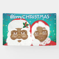 African American Santa and Mrs Claus Christmas